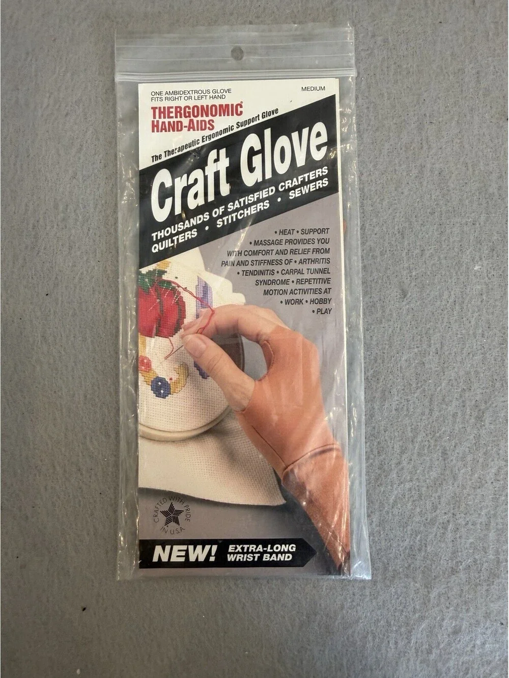 Thergonomic Hands On Craft Glove Size Medium Ambidextrous New